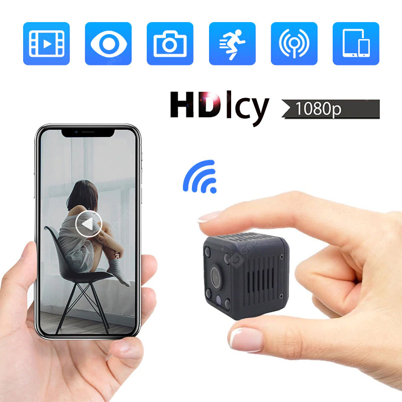 Jeges 1080P HD Mini wifi kamera Ip kamera wifi Mikro biztonsági kamera Vezeték nélküli monitor Megfigyelő kamera 1080p CCTV Night Vision - 1080P HD kamera